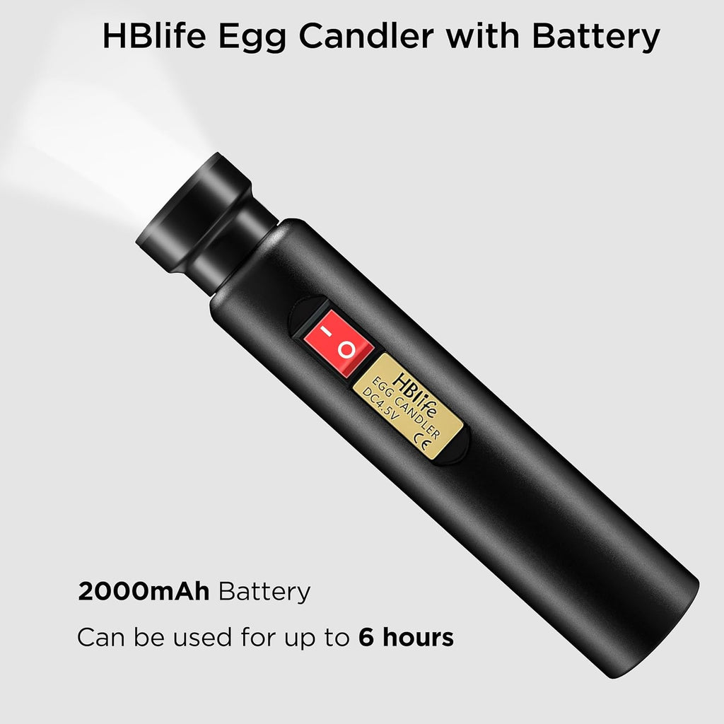 Egg Candler Wireless Rechargeable LED Bright Cool Light, Egg Candler Tester for Monitoring Eggs Development with 2