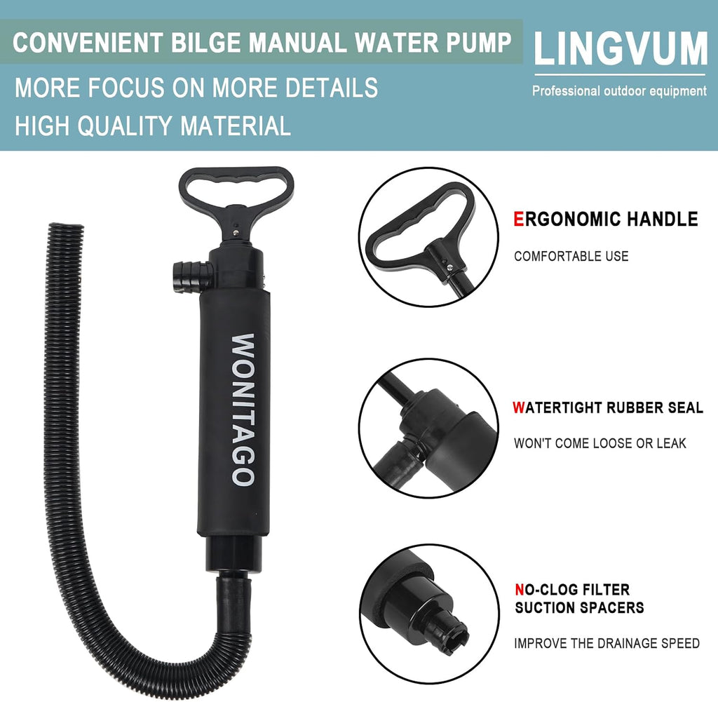Manual Bilge Pump, Portable Siphon Hand Water Bilge Pump