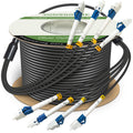 120ft/37m 4 Core Single Mode Industrial TPU LC Outdoor Armored Fiber Cable