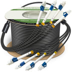 120ft/37m 4 Core Single Mode Industrial TPU LC Outdoor Armored Fiber Cable