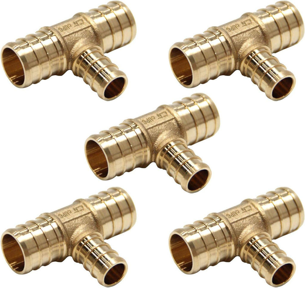 5-PACK EFIELD Pex 3/4" x 3/4" x 1/2" Reducing Tee(PEX1807076-5)