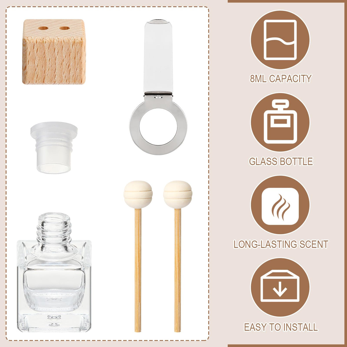 30 Pcs Car Diffuser Vent Clip Empty Diffuser Bottle, Clear