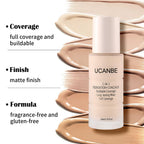 2-in-1 Foundation + Concealer, Full Coverage Makeup(03 Soft Beige)
