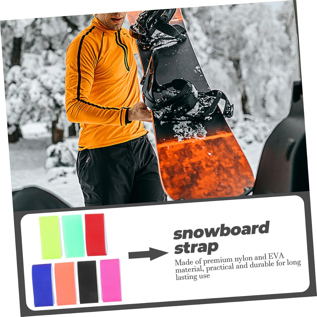 7pcs Snowboard Carrier Strap Fixing Straps for Ski Gear Transport Lightweight and Portable Sled Hand Sling Fluorescent