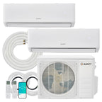2 Zone Mini Split AC/Heating System, 12K+12K BTU 25 SEER2