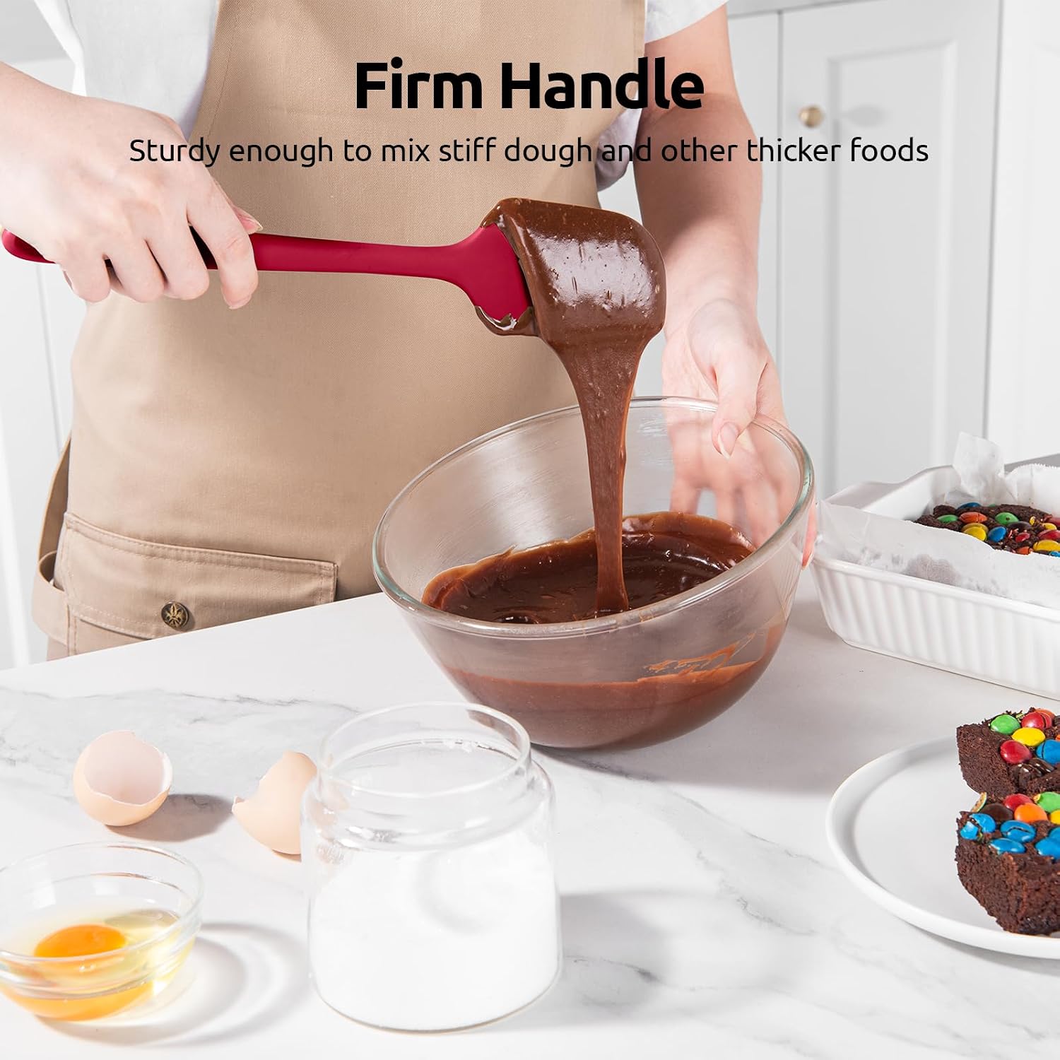 High Heat Resistant Silicone Spatula: U-Taste 600ºF Hot-Proof Food Grade Rubber Kitchen Baking Scraper, Flexible and