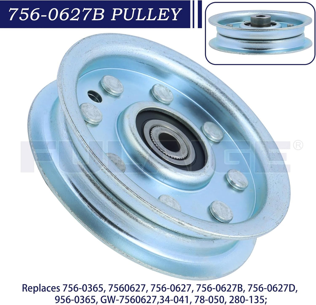 2Pcs 756-0627D Idler Pulley for Cub Cadet LT1045 LT1046 LT1018 Deck