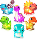 Dinos Dinosaur Light Up Bath Toys, 6 Pack | Water-Activated Light Up Toys Flash & Change Color | Easy-Grip Baby &