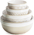 Large Serving Bowls Set of 4, 12/26/42/64 oz Ceramic Stoneware Nesting Bowls Set, Microwave and Dishwasher Safe