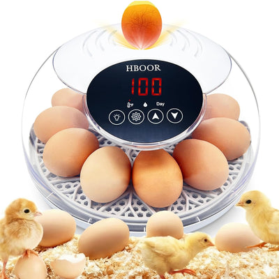 Incubators for Hatching Eggs, 12 Egg Incubator with Automatic Egg Turning and Temperature Humidity Control, Egg