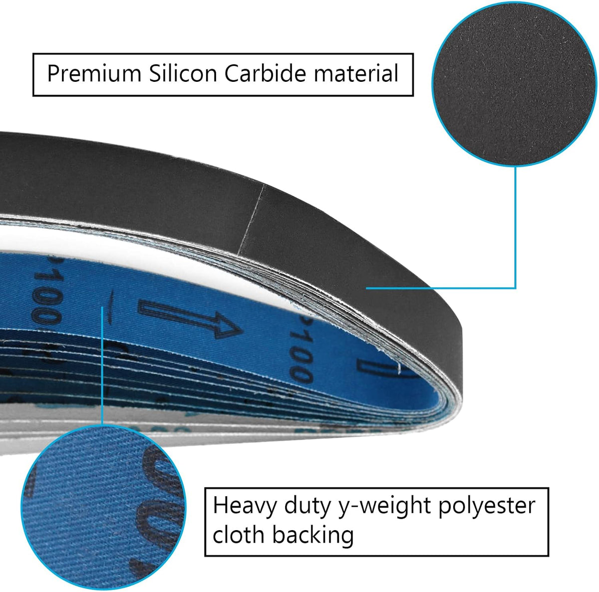 12 Pack 1 x 42 Inch Sanding Belts 600 800 1000 Grit for Knife Sharpening