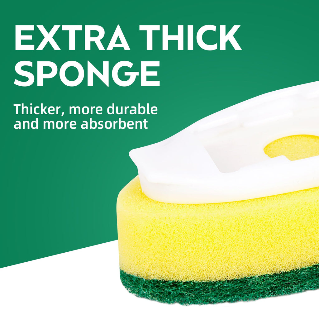Dishwand Refills Sponge Heads, 6Pcs Non-Scratch Dish Wand Replacement Heads