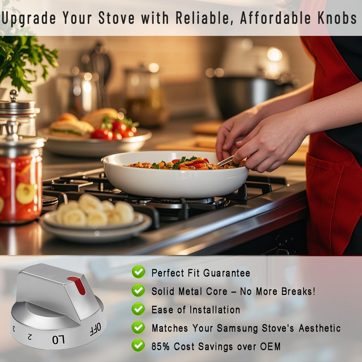 DG94-03950 Stove Knobs for Samsung Gas & Electric Range Stoves/Ovens,5 Pack