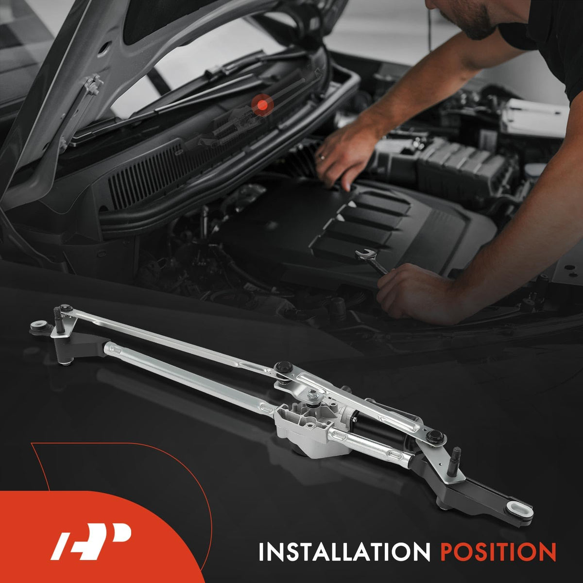 A-Premium Front Windshield Wiper Motor and Linkage Assembly