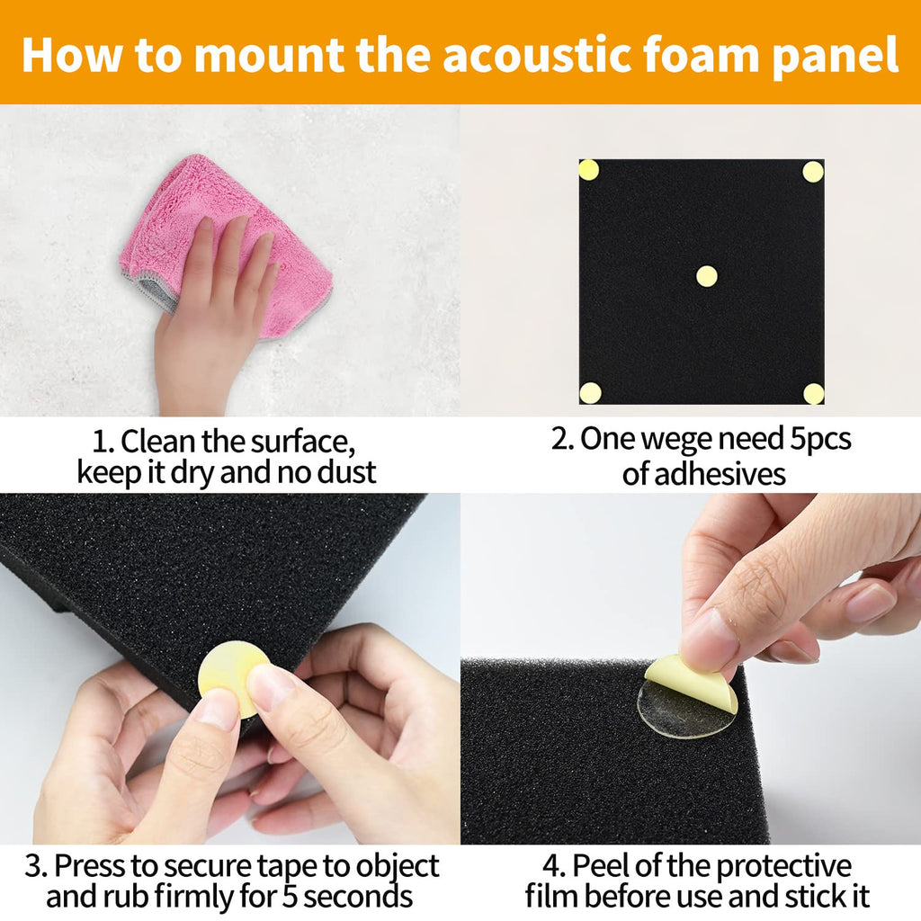 300 Pack Yellow Point Double-Sided Adhesive Dots for Acoustic Soundproofing Foam Panels