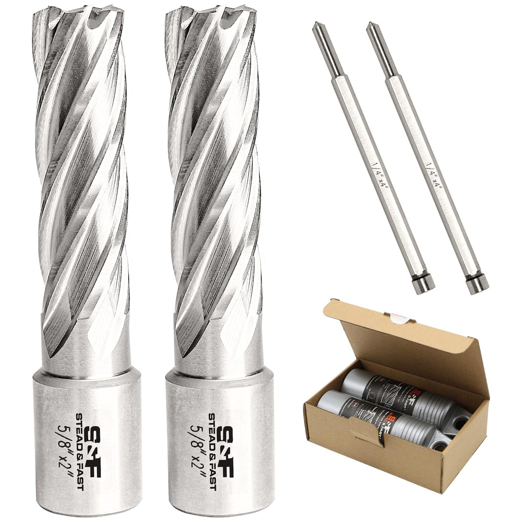 S&F STEAD & FAST Annular Cutter Set 2 Pcs, 5/8" x 2" DOC, Mag Drill Bits