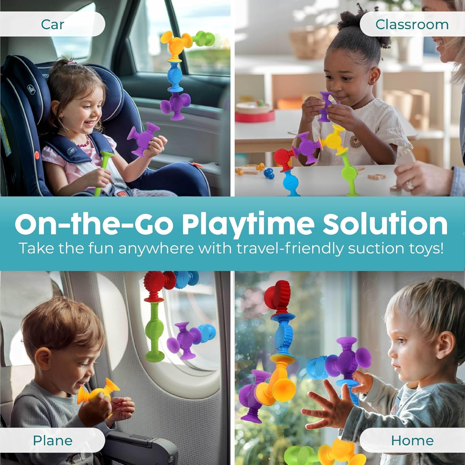 Bath Toys Suction - Connect, Build, Create - Toddler Bath Toys - Hours of Fun & Creativity - Fine Motor Skills