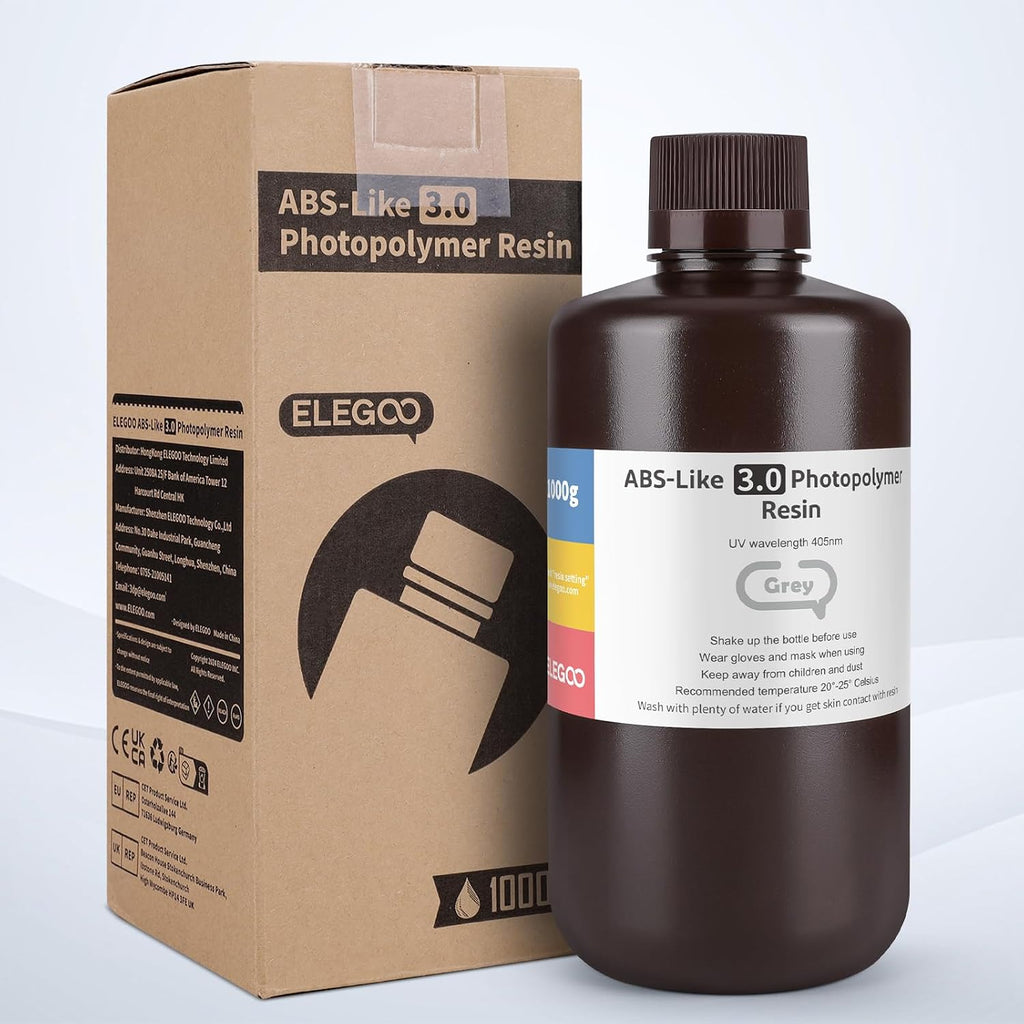 ELEGOO Upgraded ABS-Like 3D Printer Resin 3.0, 405nm UV-Curing LCD Resin High Precision Fast Curing Non-Brittle