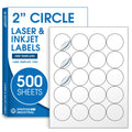 2" Sticker Labels for Laser & Inkjet, Spartan Industrial Template C004