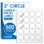 2" Sticker Labels for Laser & Inkjet, Spartan Industrial Template C004
