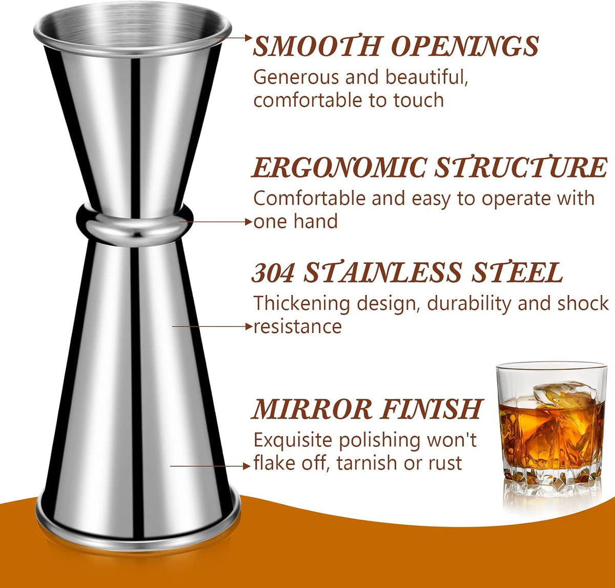 6 Pieces Jigger for Bartending, Double 2 oz 1 oz Cocktail Japanese