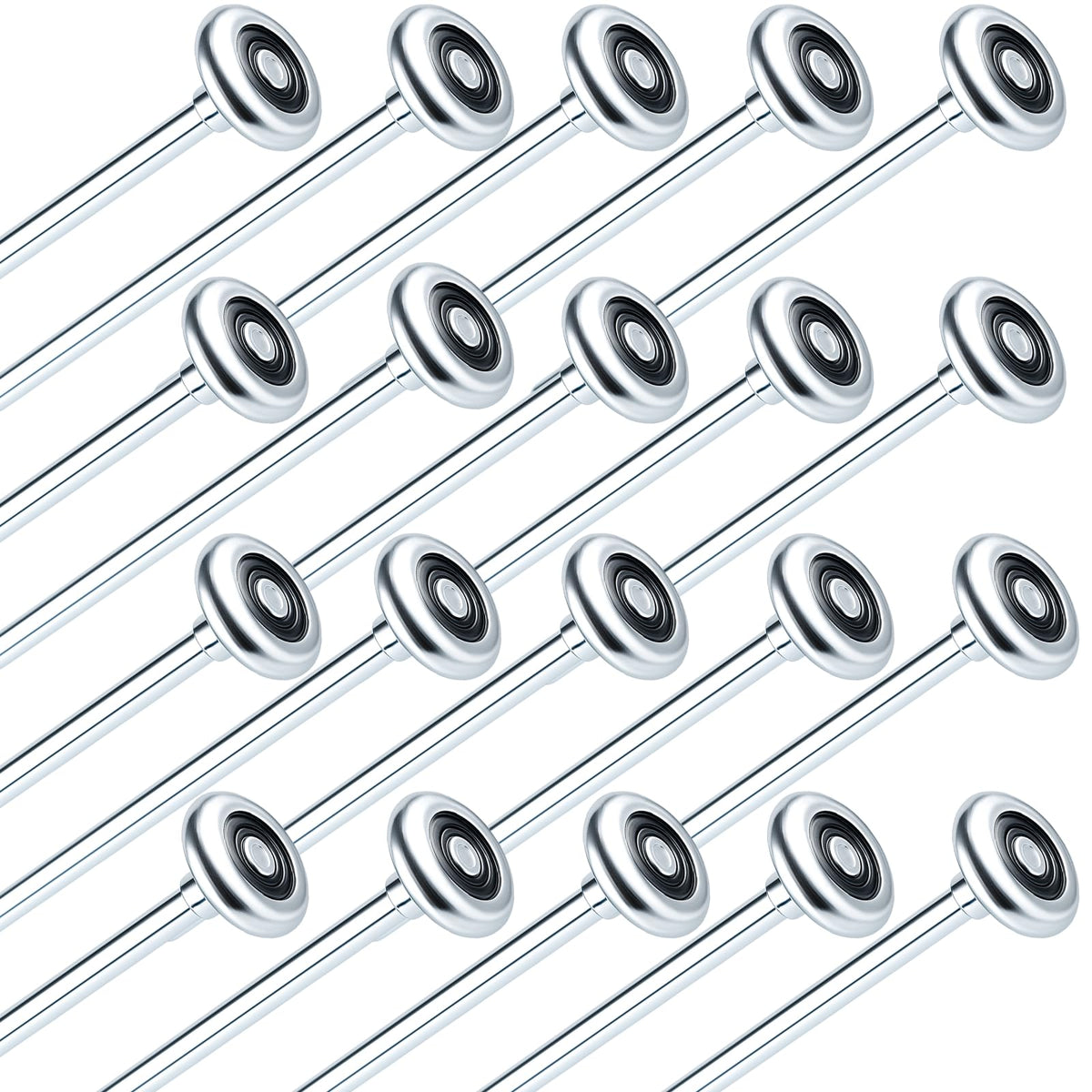 Mindoub 20-Pack 9" Long Stem Steel Garage Door Rollers Bulk - Commercial Grade Heavy Duty Replacement for 2" Track - Quiet 10-Ball Precision Bearings, Anti-Shake & High Load Capacity