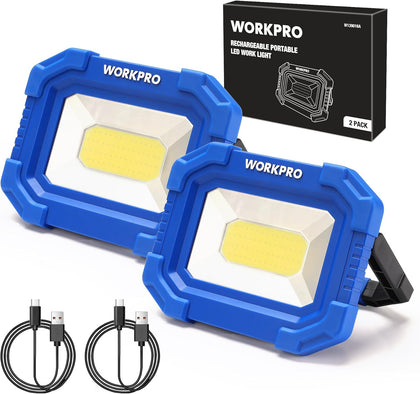 LED Work Light, Rechargeable Magnetic Work Lights with Stand, Portable 2000LM COB Flood Light for Camping, Fishing