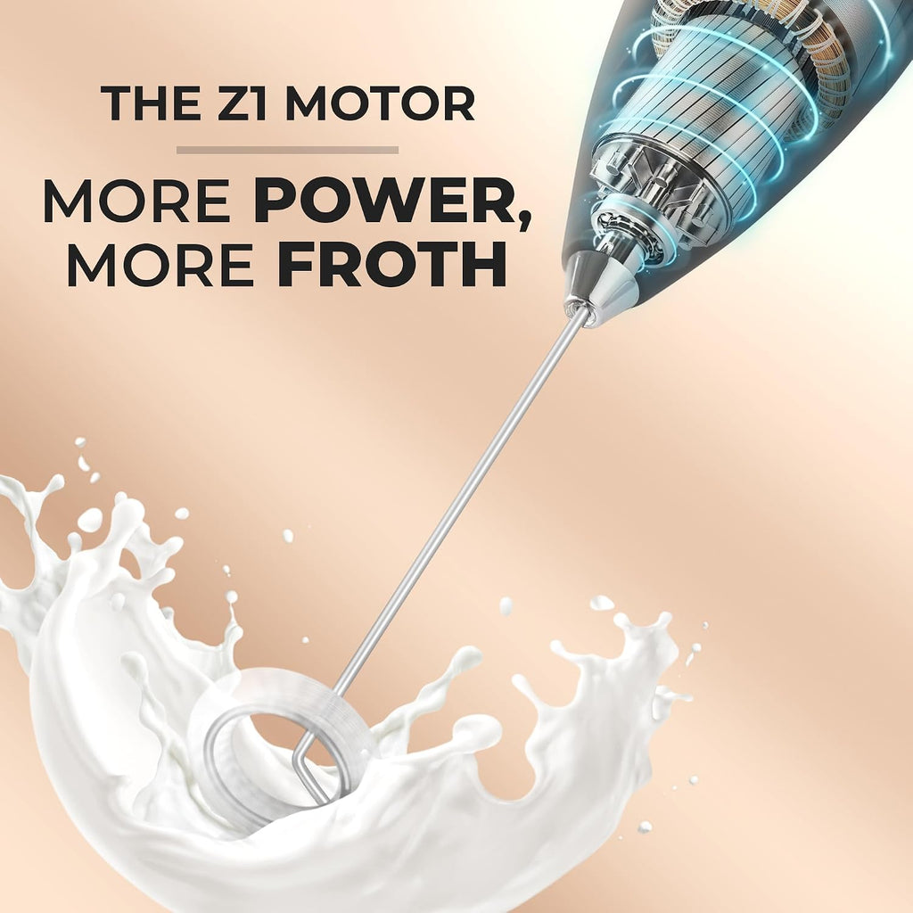 Milk Frother Handheld Electric Whisk – Frother Wand with 2 Duracell Batteries, Durable Drink Mixer, Coffee Frother