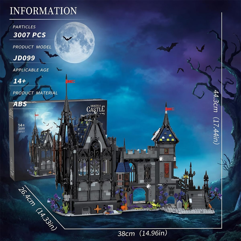 Gothic Dracula Castle - Building Block,3007 PCS Model for Adults 14+