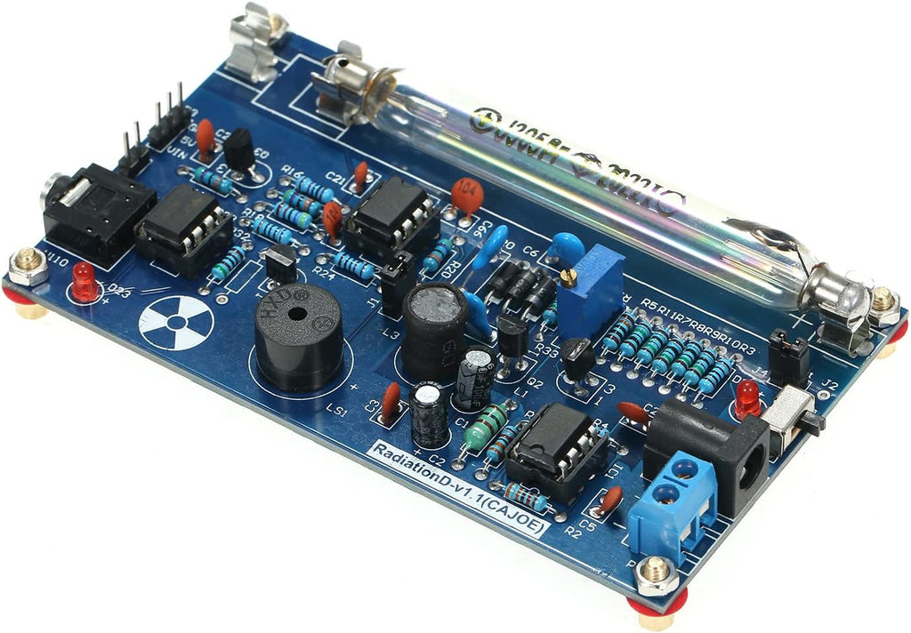 Assembled DIY Geiger Counter Kit, DIY Nuclear Radiation Detector Kit with Miller Tube, Portable Geiger Counter