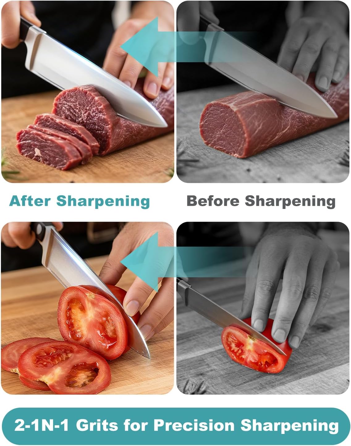 Knife Sharpening Stone 2 Side Grit 3000/8000 Whetstone knife Sharpener Stone with Non-Slip Rubber Base, Kitchen