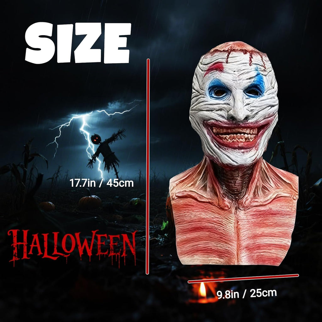 Halloween Masks, Creepy Full Head Double Layers Scary Mask, Halloween Horror Cosplay Costume Latex Props for Adults