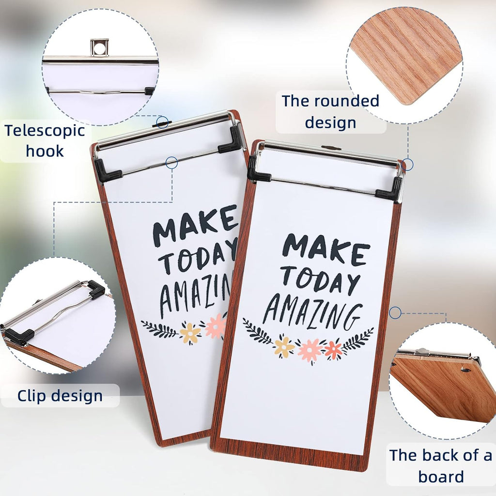 50 Pcs Wood Clipboard Check Presenters for Restaurants, Coffee
