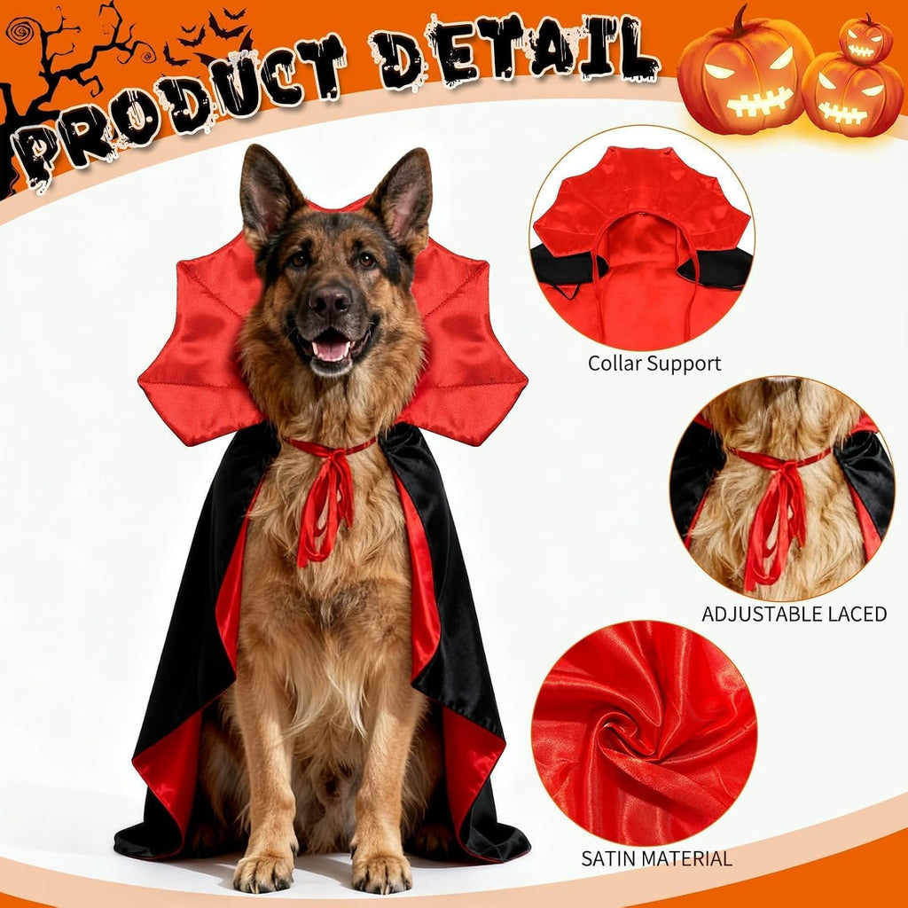 Dog Costumes - Dog Halloween Costumes Vampire Cloak, Wizard Outfit, Witch Cosplay Apparel Cape - Funny Party Dress Up