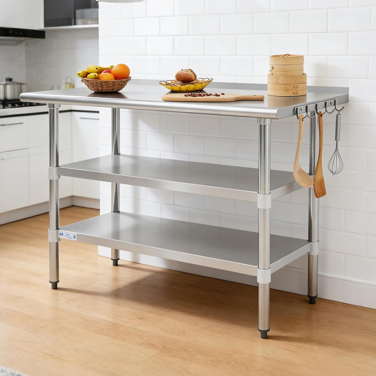 Hally 24"x48" Stainless Steel Prep Table Commercial Work Table Backsplash