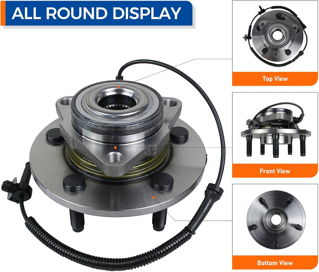 PAROD 515113 Pair Front Wheel Bearing & Hub Assembly Compatible with 2006 2007 2008 Dodge Ram 1500 w/ABS 5Lugs