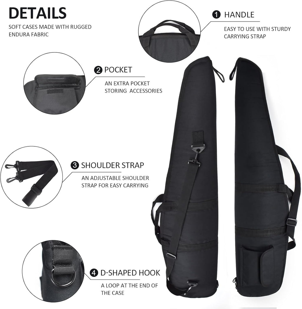 Soft Rifle Gun Case, 41/45/49 Inch Shotgun Carrying Bag for Scoped Rifles with Adjustable Shoulder Sling