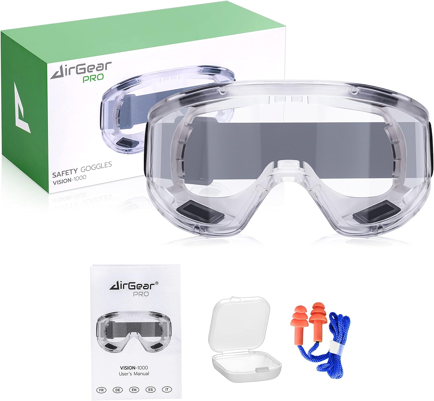 Vision-1000 Anti-Fog Safety Goggles, ANSI Z87.1 Anti-Scratch | Impact-resistant protective goggles for Painting