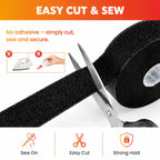 Sew On Hook & Loop Tape, 1" x 33Ft, Black