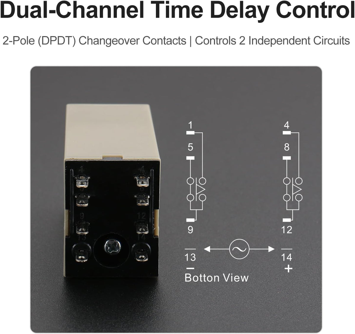 BAOMAIN H3Y-2 AC 110V Time Delay Relay, 10 Minutes DPDT 8 Pin Solid State Timer with Socket Base, 5A 250VAC Resistive Load