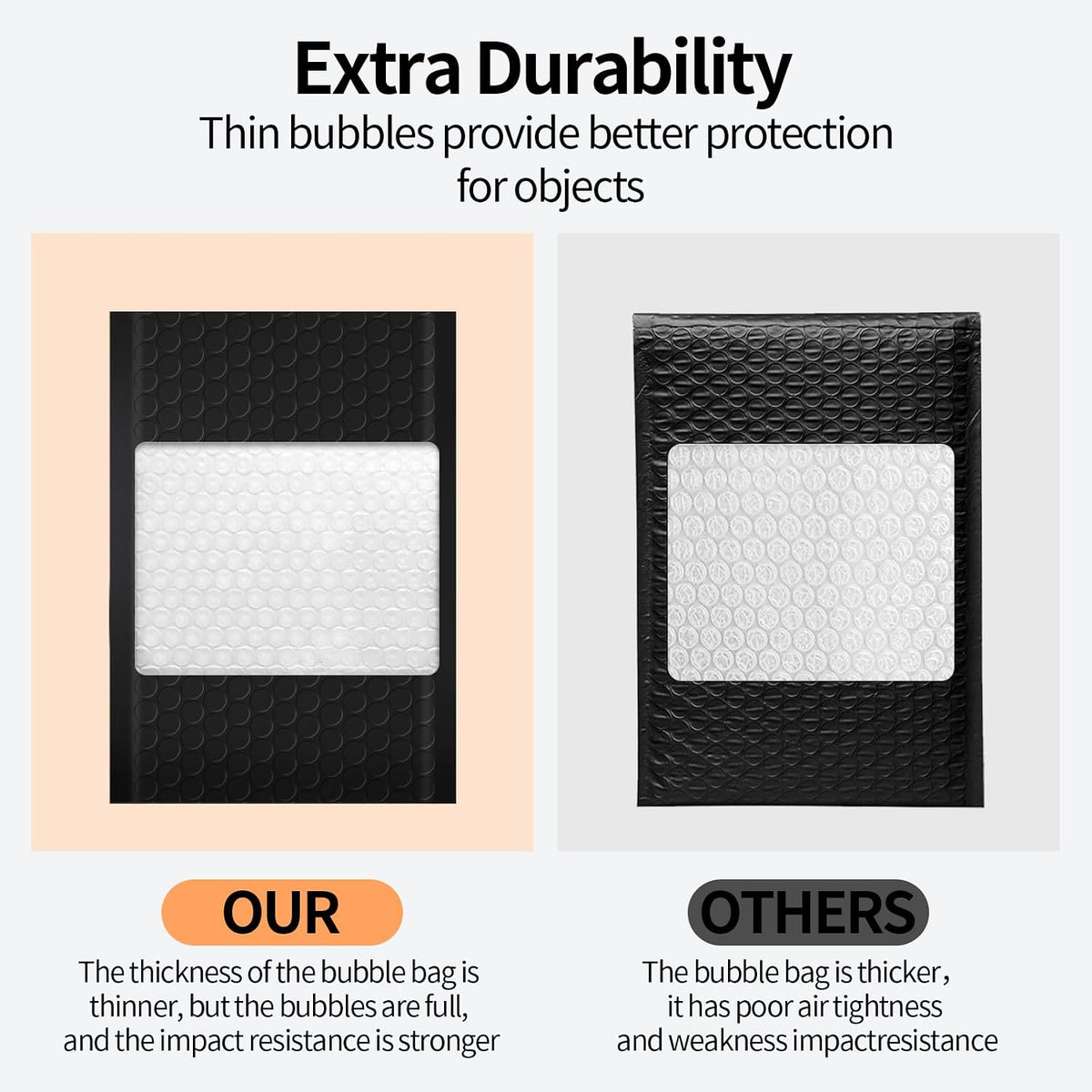 4×8" Inch Bubble Mailers 50 Pack Small Bubble Mailers Waterproof Padded Envelopes Self Seal Adhesive Shipping Bags