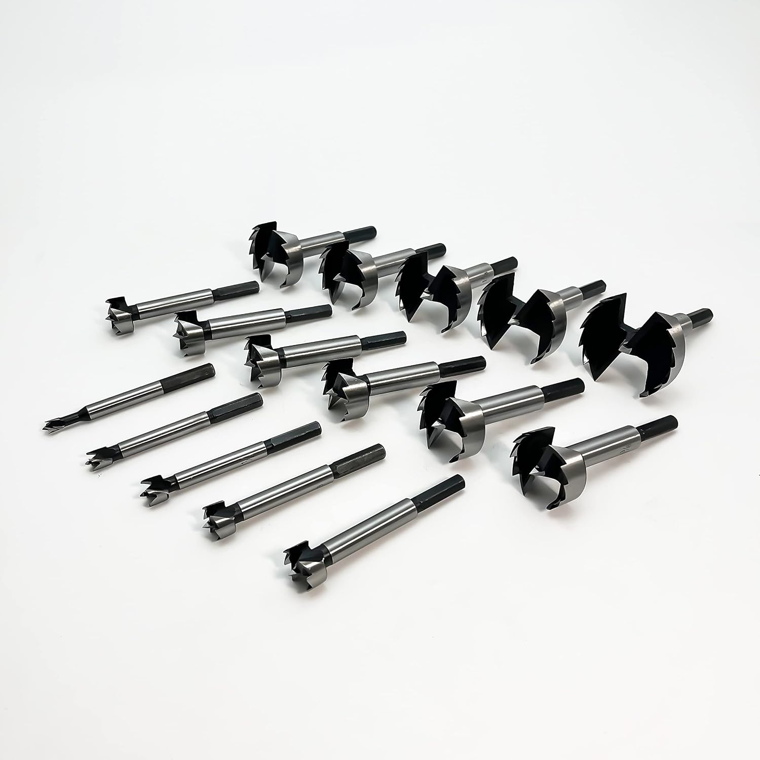 Forstner Bit Set 16Pcs Hex Shank, Wood Drill Bits Set with Multi Sided Shank