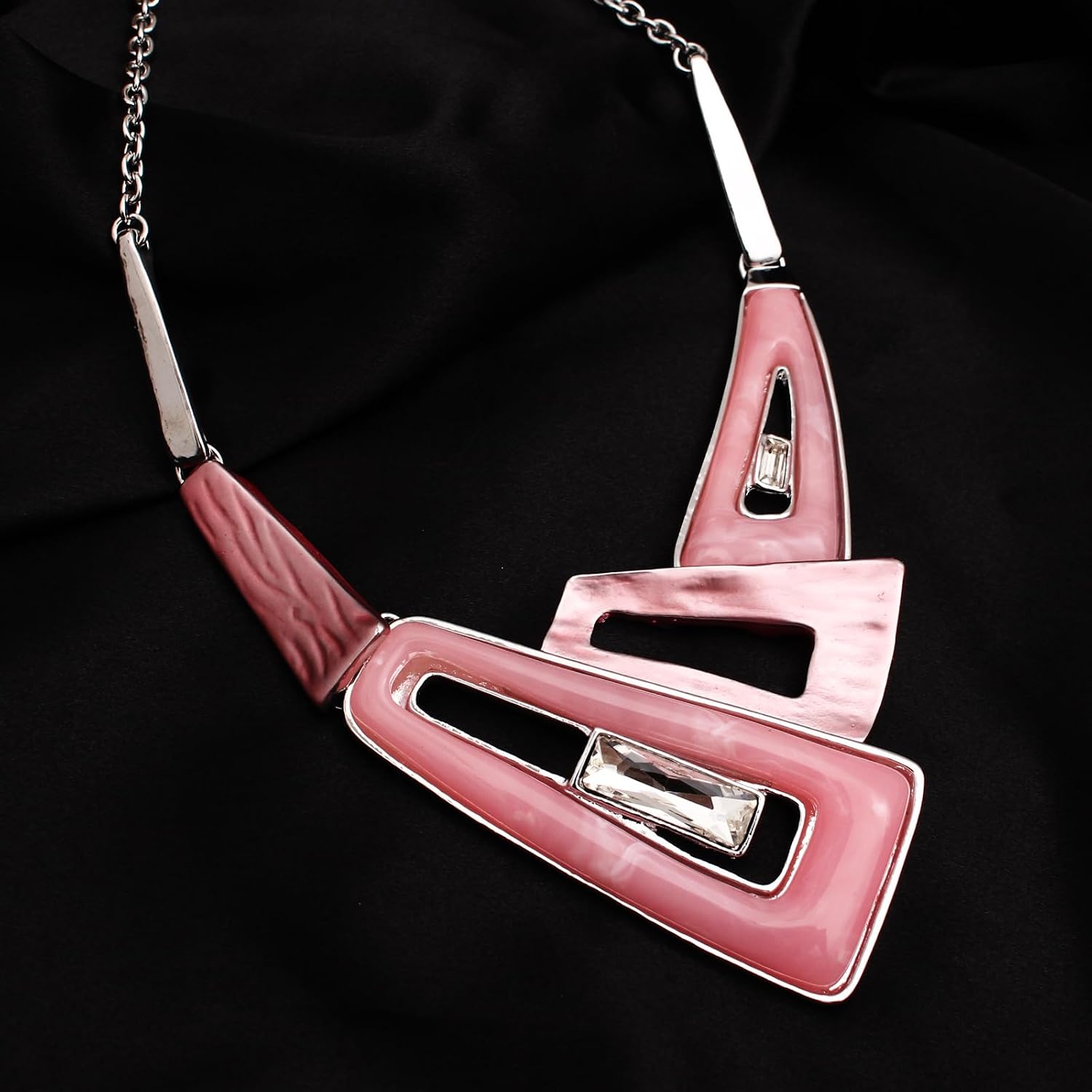 Irregular Enamel Triangle Shape shell Collar Bib Bohemian Boho Statement Necklace Earrings Fashion Costume Jewelry