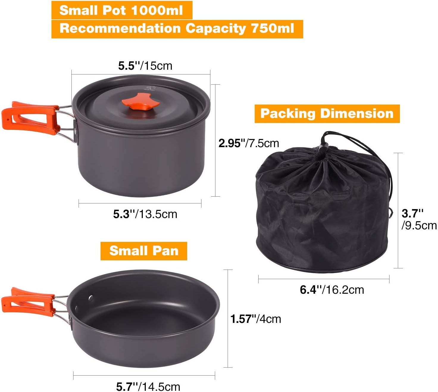 6/10/11/12/14/15/19 PCS Camping Cookware Mess Kit Camping Gear Campfire Utensils Lightweight Stackable Pot Pan Bowls