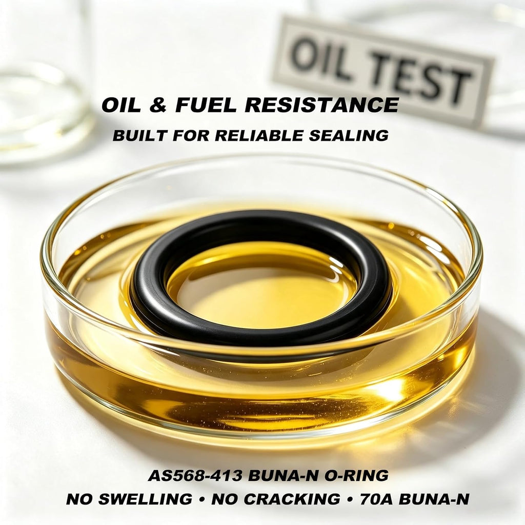 413 Buna-N O-Rings,70A Durometer,Oil Resistant Seal for RV & Engine 6 PCS