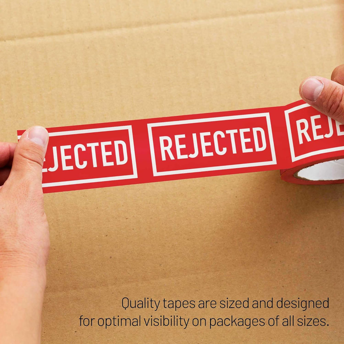 Warning Label Tape for Shipping, Caution Packaging Tape Roll for Parcel, Package, Cardboard, Boxes, HotMelt Sealing
