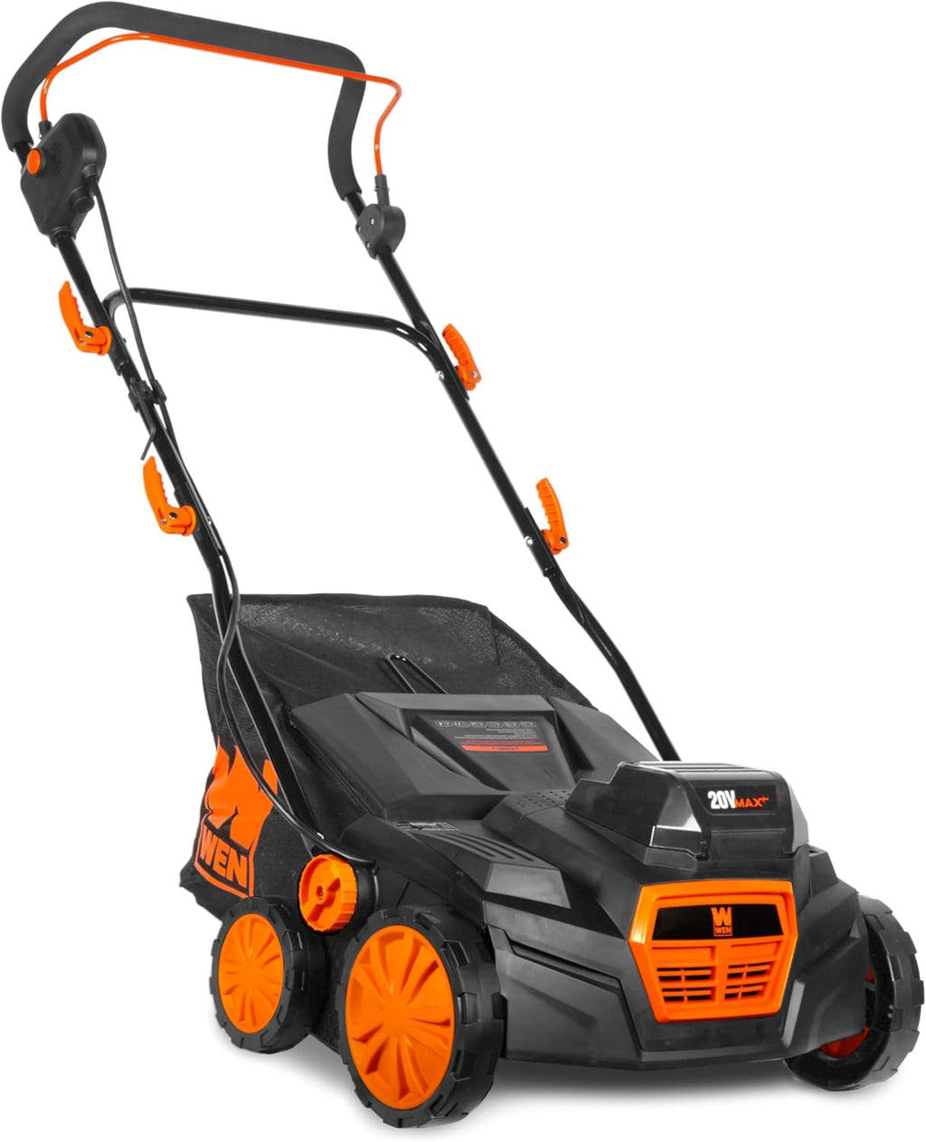 20V Max Cordless 15-Inch 2-in-1 Brushless Electric Dethatcher and Scarifier with Collection Bag, Two 4.0 Ah