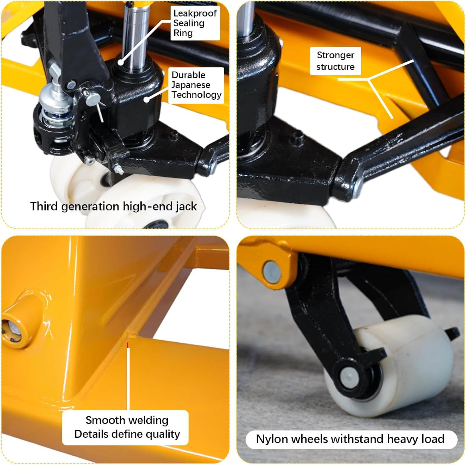 Leak-Proof Pallet Jack, 5500 lbs Load Capacity, Manual Pallet Truck with 48L x 27W Inch Forks for Pallet Moving