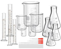 20 Pcs 50/100/250/500/1000ml Lab Glassware Beaker Set Include Graduated Cylinder, Glass Beaker Set, Glass Dropper