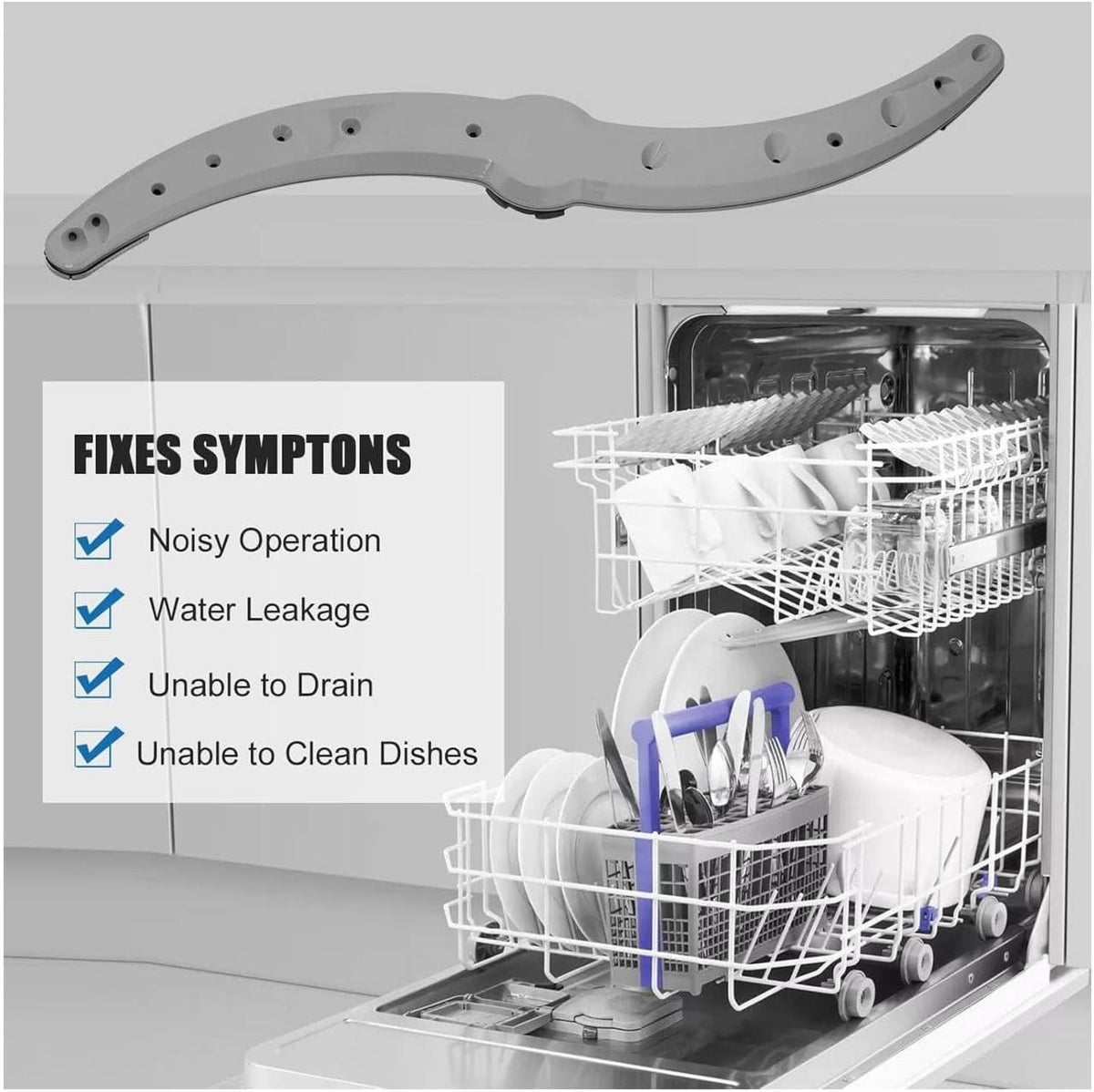 OEM Part Lower Spray Arm Compatible with GE GDF520PGD0BB Dishwasher - Lower Spray Arm Replacement for Dishwasher Water Distribution